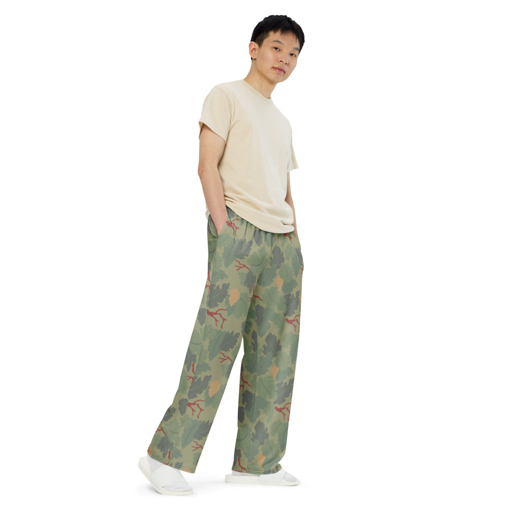 American USMC Wine Leaf Mitchell CAMO unisex wide-leg pants - Unisex Wide-Leg Pants