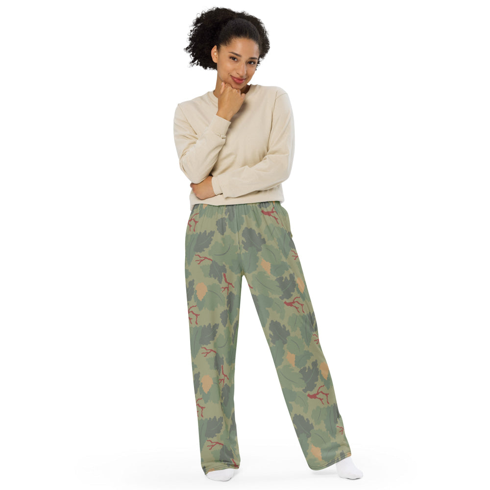 American USMC Wine Leaf Mitchell CAMO unisex wide-leg pants - Unisex Wide-Leg Pants