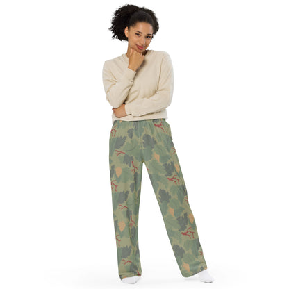 American USMC Wine Leaf Mitchell CAMO unisex wide-leg pants - Unisex Wide-Leg Pants