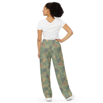 American USMC Wine Leaf Mitchell CAMO unisex wide-leg pants - Unisex Wide-Leg Pants