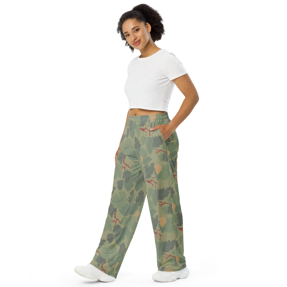 American USMC Wine Leaf Mitchell CAMO unisex wide-leg pants - Unisex Wide-Leg Pants