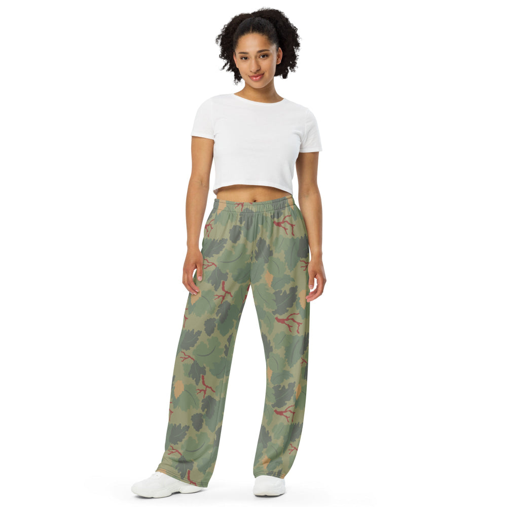 American USMC Wine Leaf Mitchell CAMO unisex wide-leg pants - Unisex Wide-Leg Pants