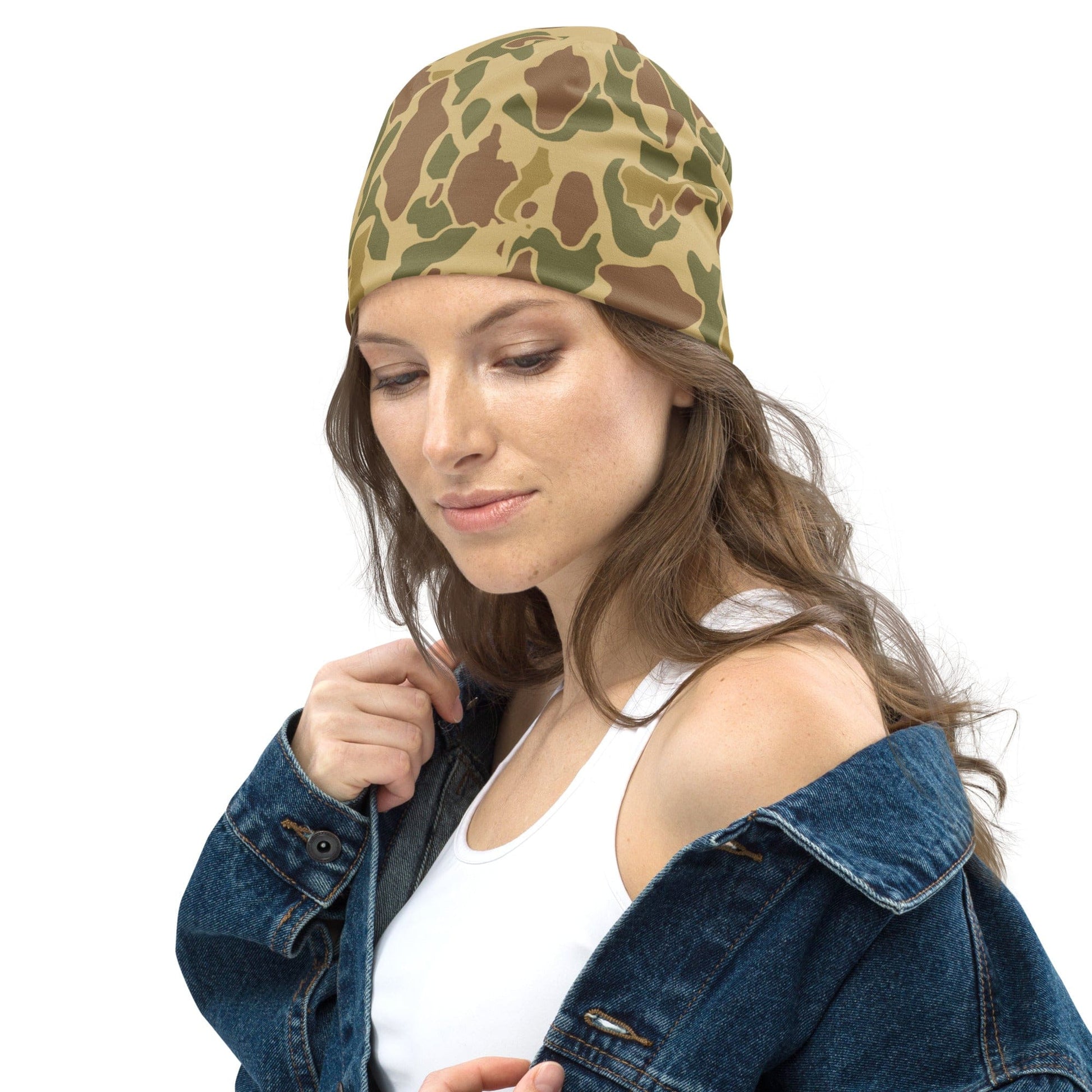 American WW2 M1942 Frog Skin Beach CAMO Beanie