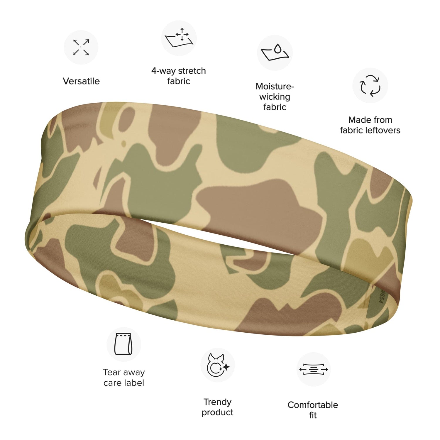 American WW2 M1942 Frog Skin Beach CAMO Headband - M - Headbands