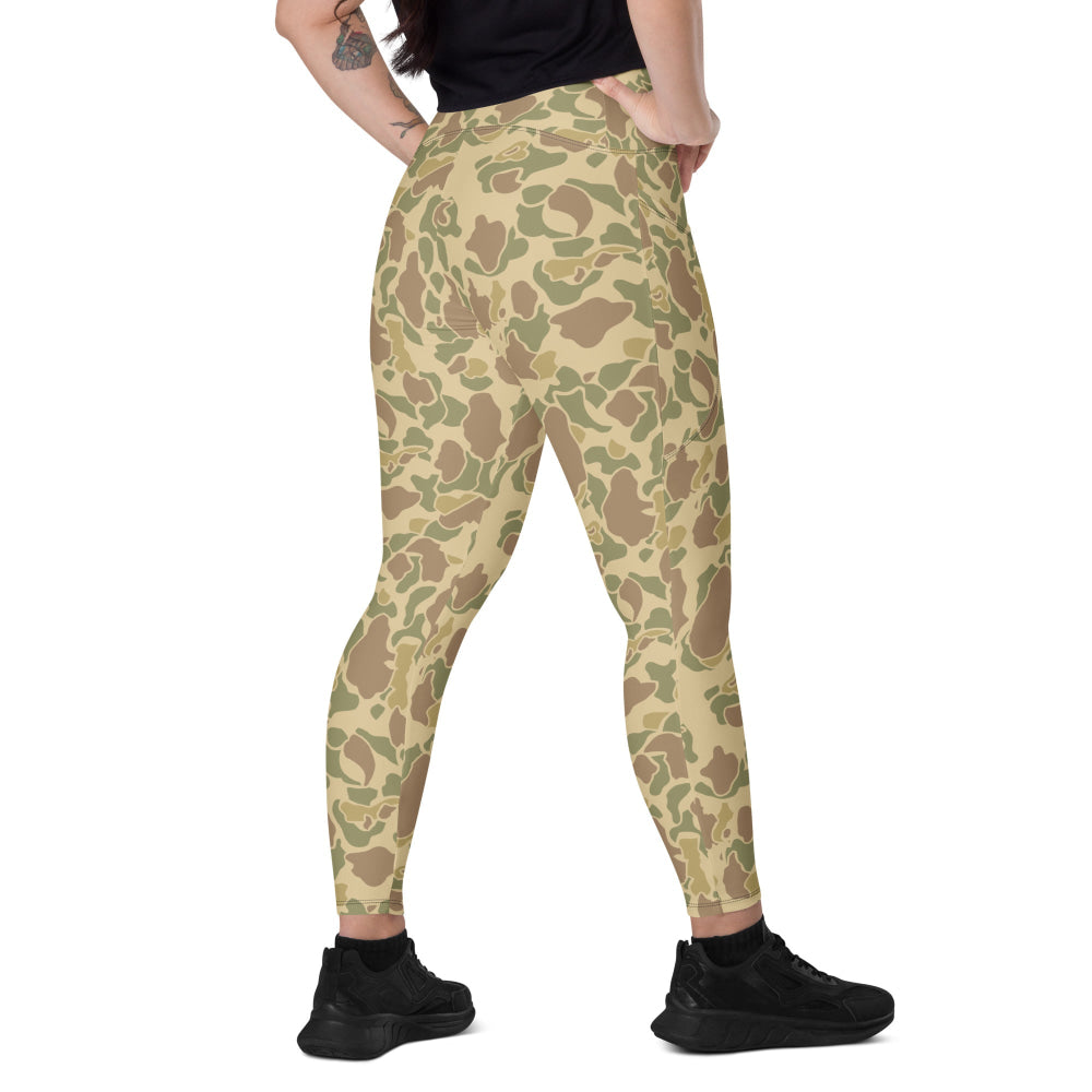 American WW2 M1942 Frog Skin Beach CAMO Leggings with pockets - 2XS - Womens With Pockets