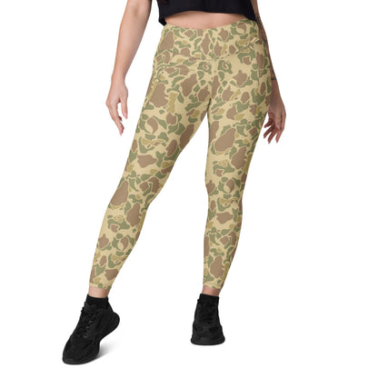 American WW2 M1942 Frog Skin Beach CAMO Leggings with pockets - Womens With Pockets