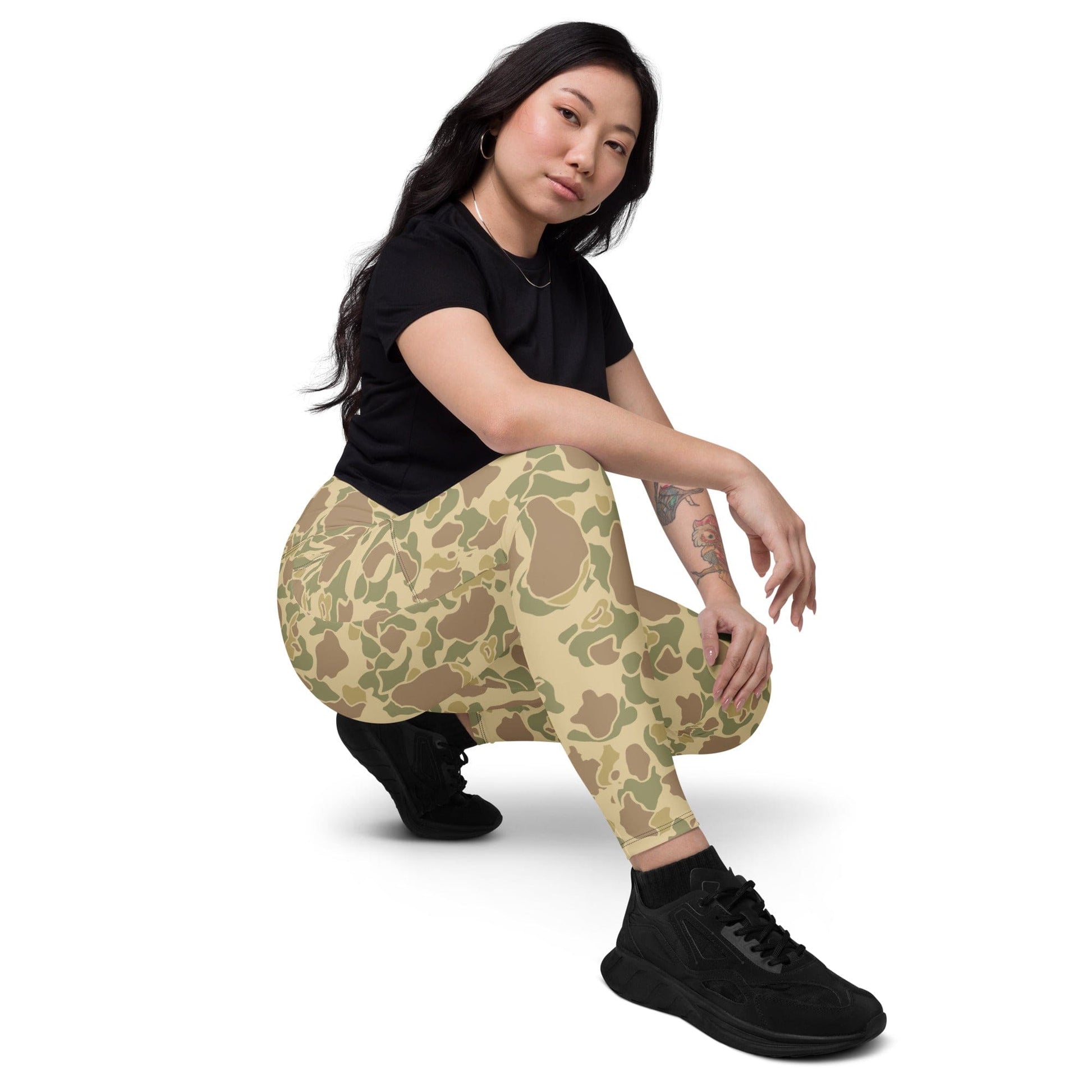 American WW2 M1942 Frog Skin Beach CAMO Leggings with pockets - Womens With Pockets