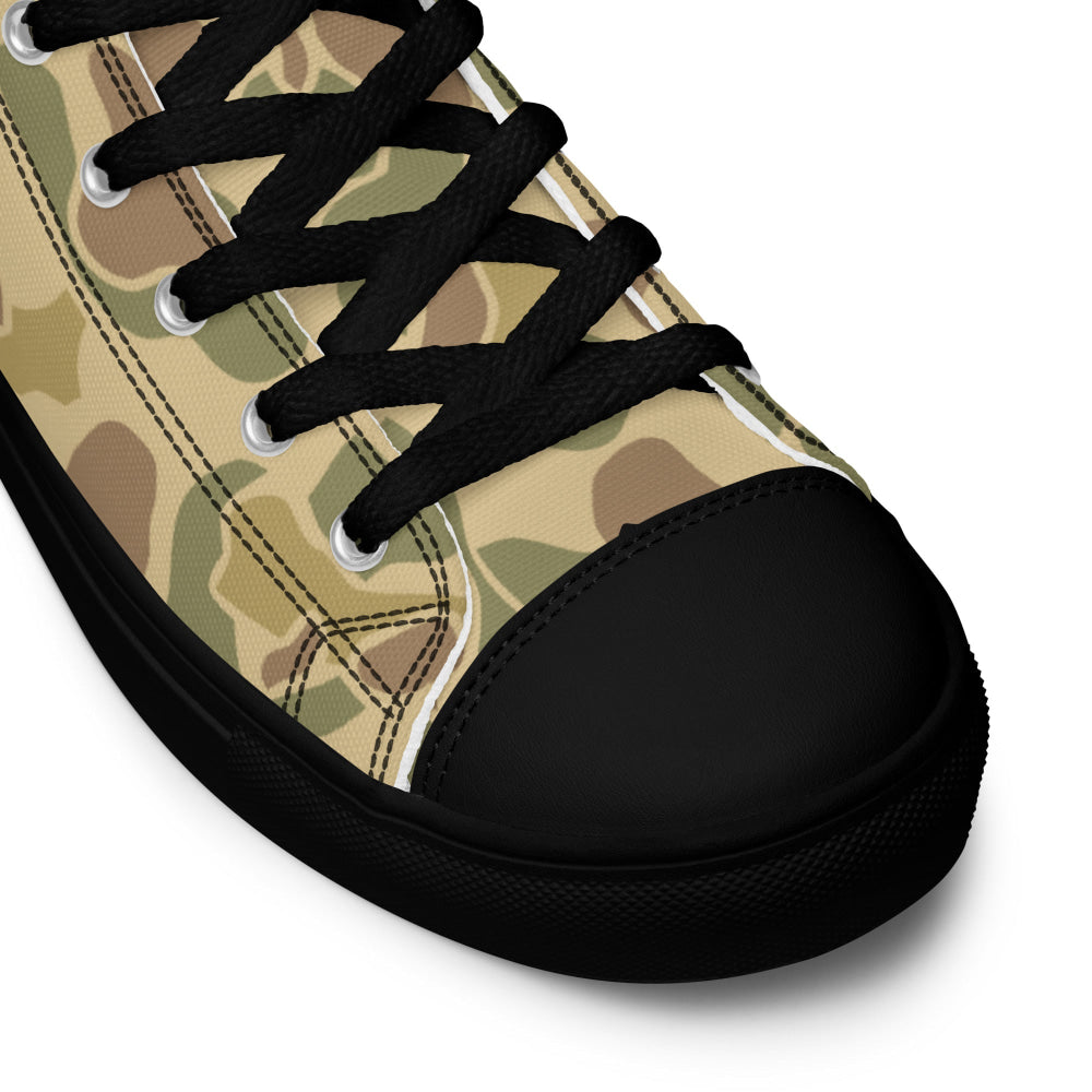 American WW2 M1942 Frog Skin Beach CAMO Men’s high top canvas shoes - Mens High Top Canvas Shoes