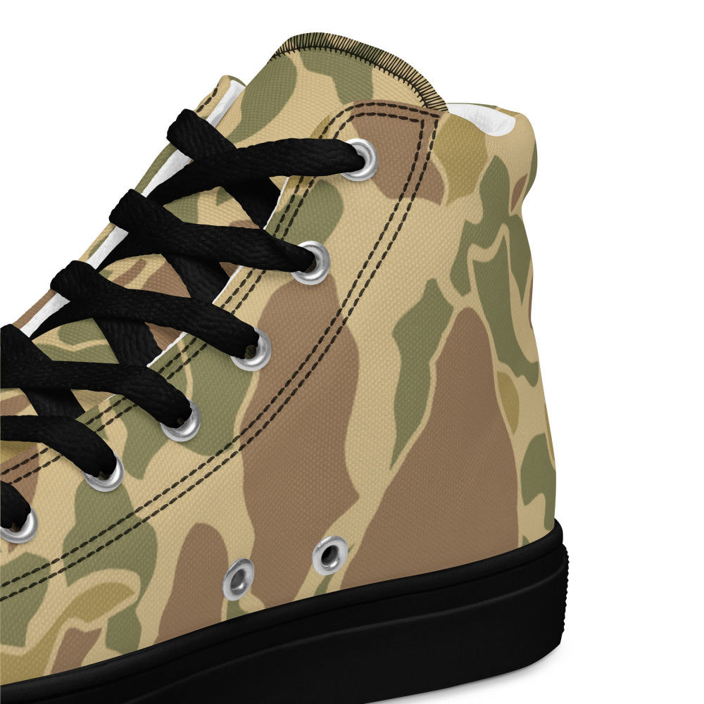 American WW2 M1942 Frog Skin Beach CAMO Men’s high top canvas shoes - Mens High Top Canvas Shoes