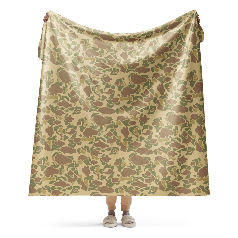 American WW2 M1942 Frog Skin Beach CAMO Sherpa blanket - 60″×80″ - Blanket