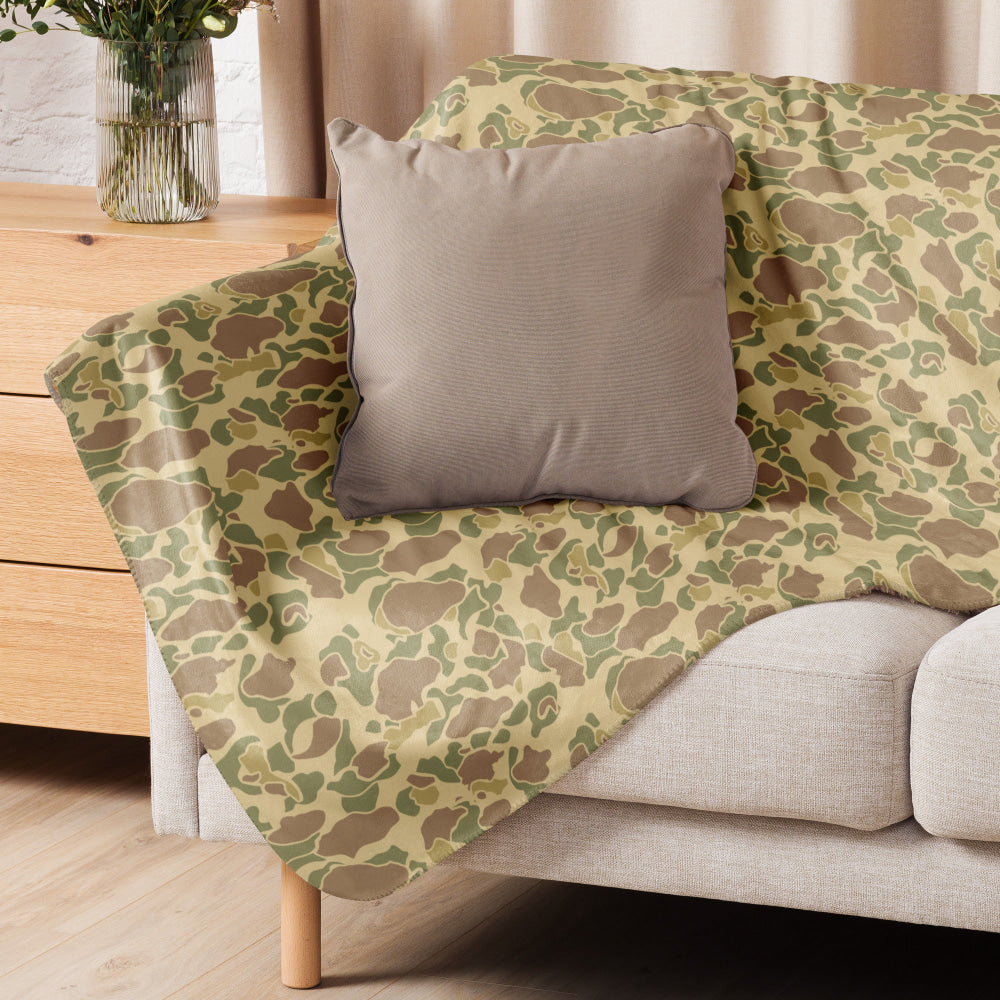 American WW2 M1942 Frog Skin Beach CAMO Sherpa blanket - Blanket