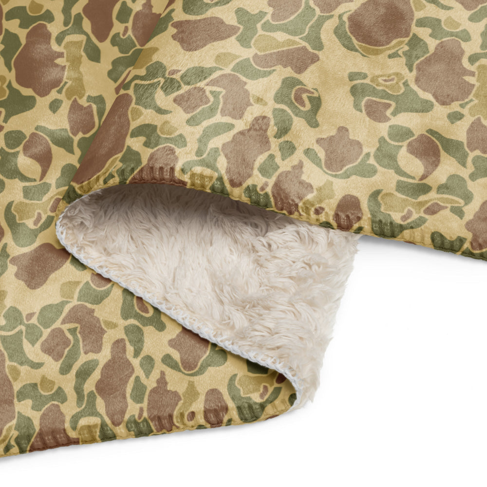 American WW2 M1942 Frog Skin Beach CAMO Sherpa blanket - Blanket