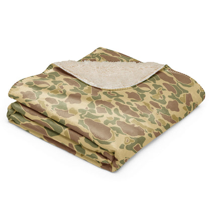 American WW2 M1942 Frog Skin Beach CAMO Sherpa blanket - Blanket