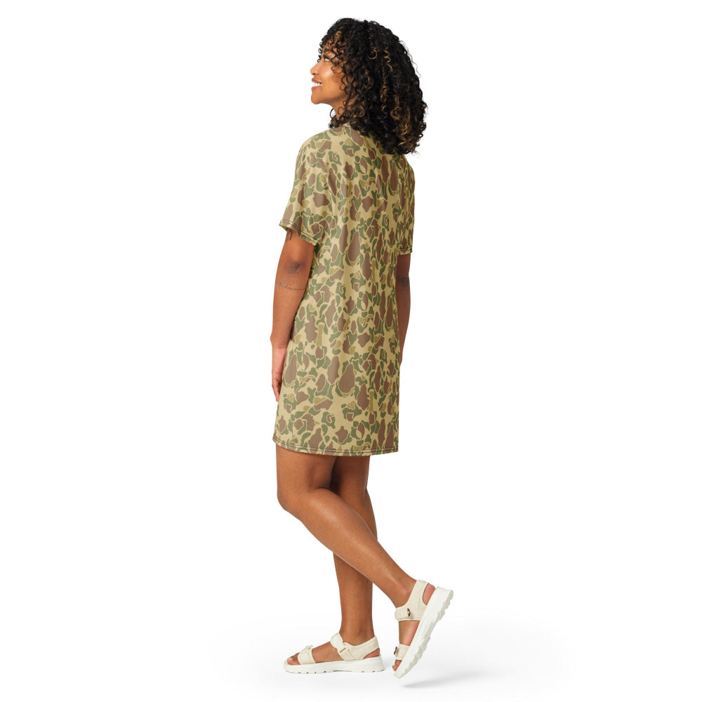 American WW2 M1942 Frog Skin Beach CAMO T-shirt dress - Womens T-Shirt Dress