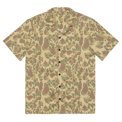 American WW2 M1942 Frog Skin Beach CAMO Unisex button shirt - 2XS - Button Shirt