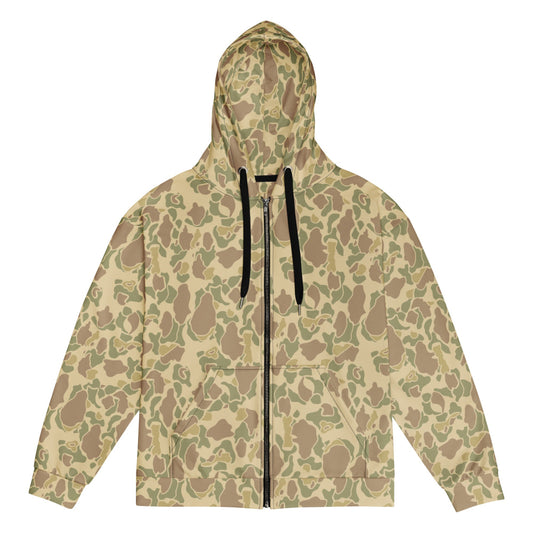 American WW2 M1942 Frog Skin Beach CAMO Unisex zip hoodie - 2XS - Zip Hoodie