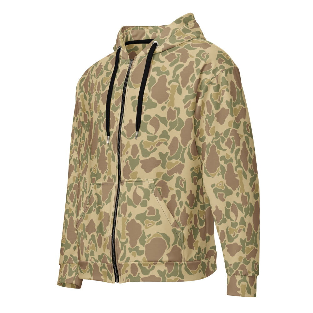 American WW2 M1942 Frog Skin Beach CAMO Unisex zip hoodie - Zip Hoodie