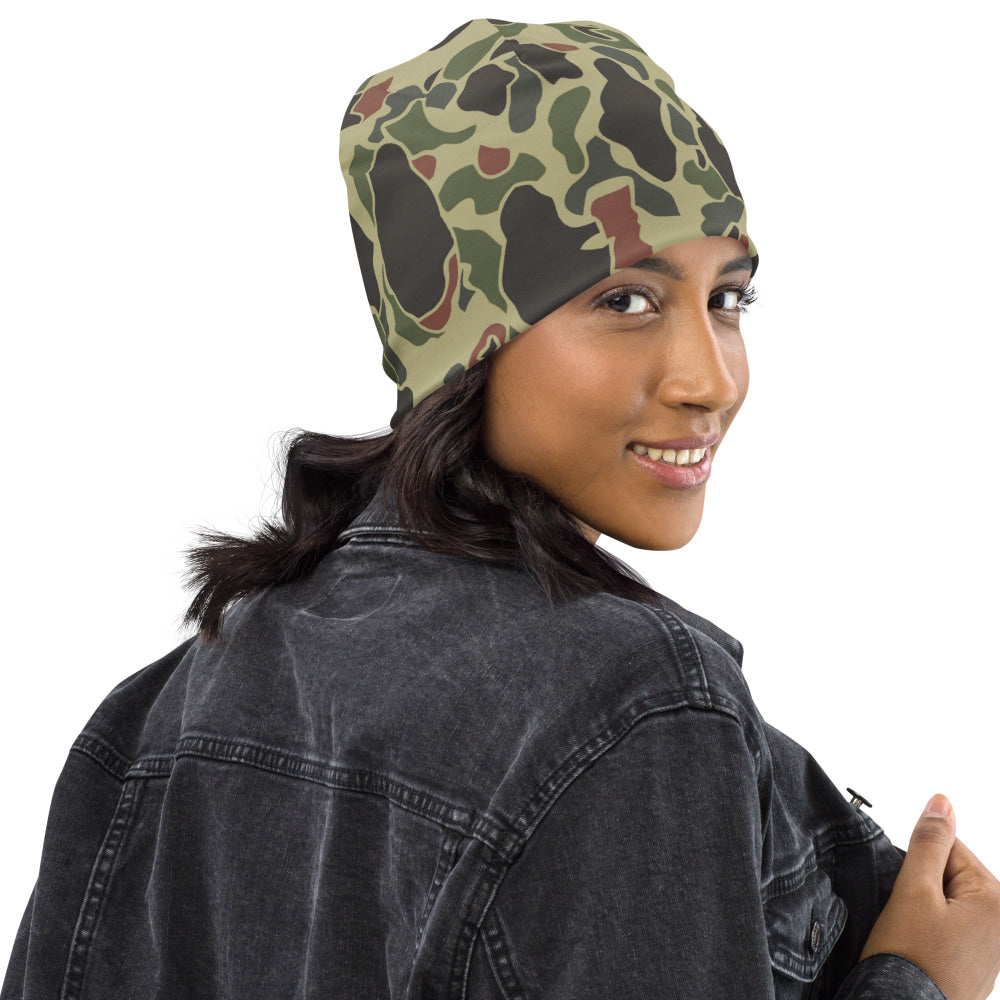 American WW2 M1942 Frog Skin Jungle Faded CAMO Beanie