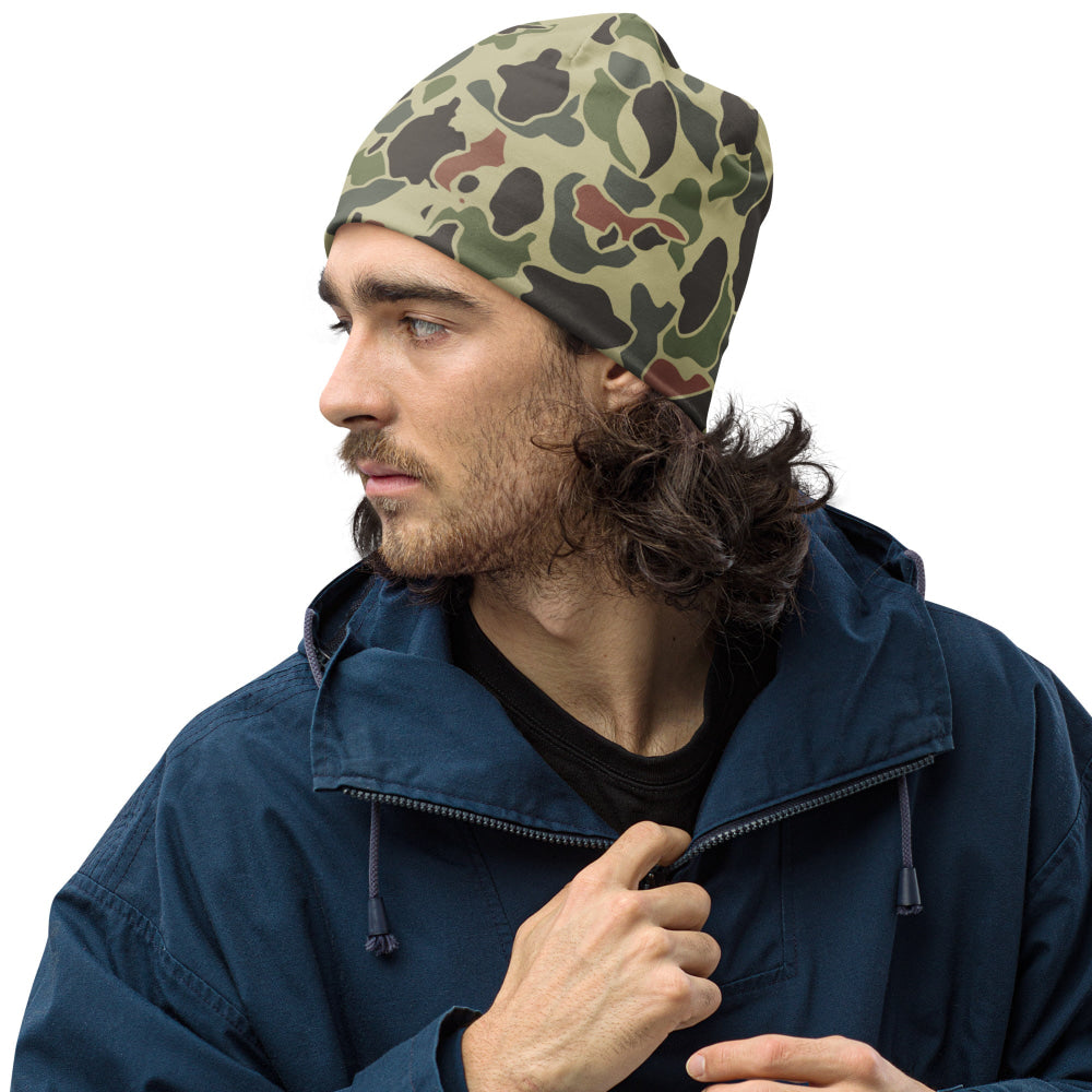 American WW2 M1942 Frog Skin Jungle Faded CAMO Beanie