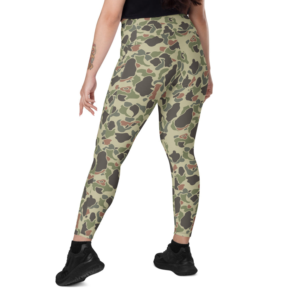 American WW2 M1942 Frog Skin Jungle Faded CAMO Leggings with pockets - Womens With Pockets