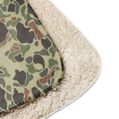 American WW2 M1942 Frog Skin Jungle Faded CAMO Sherpa blanket - Blanket