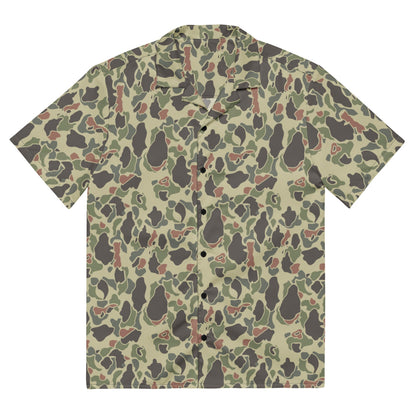 American WW2 M1942 Frog Skin Jungle Faded CAMO Unisex button shirt - 2XS - Button Shirt