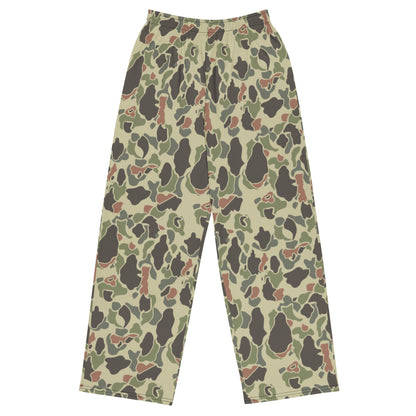 American WW2 M1942 Frog Skin Jungle Faded CAMO unisex wide-leg pants - 2XS - Unisex Wide-Leg Pants