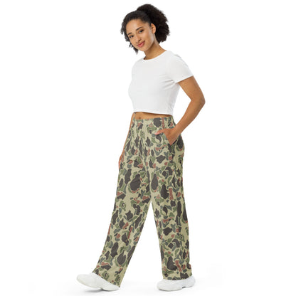 American WW2 M1942 Frog Skin Jungle Faded CAMO unisex wide-leg pants - Unisex Wide-Leg Pants