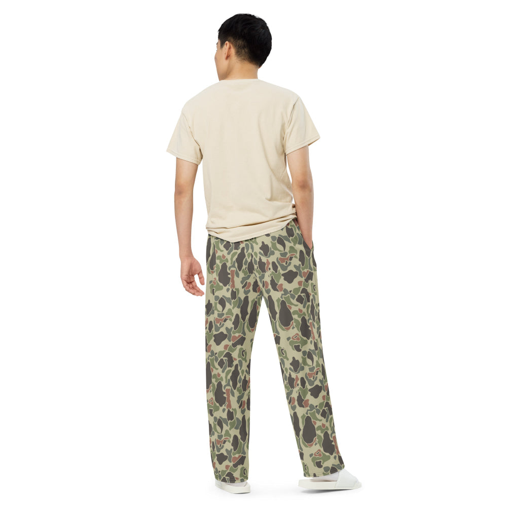 American WW2 M1942 Frog Skin Jungle Faded CAMO unisex wide-leg pants - Unisex Wide-Leg Pants