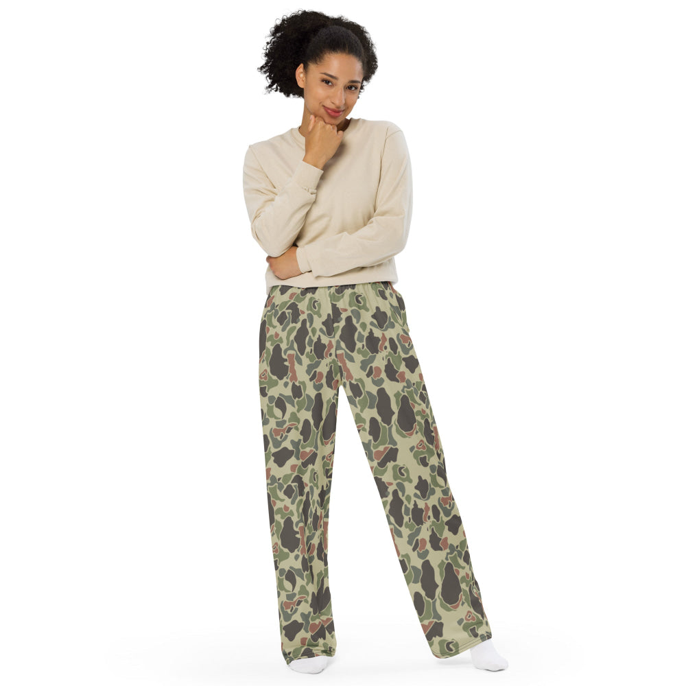 American WW2 M1942 Frog Skin Jungle Faded CAMO unisex wide-leg pants - Unisex Wide-Leg Pants