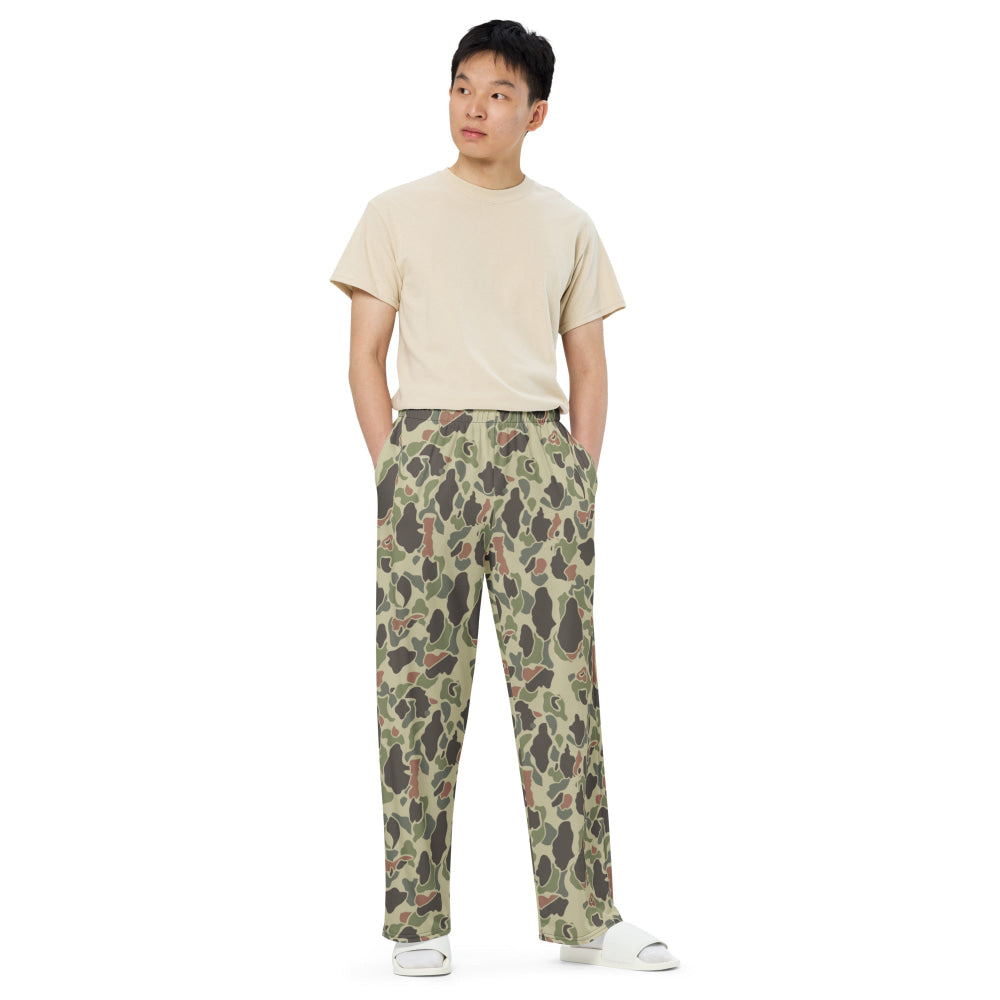 American WW2 M1942 Frog Skin Jungle Faded CAMO unisex wide-leg pants - Unisex Wide-Leg Pants