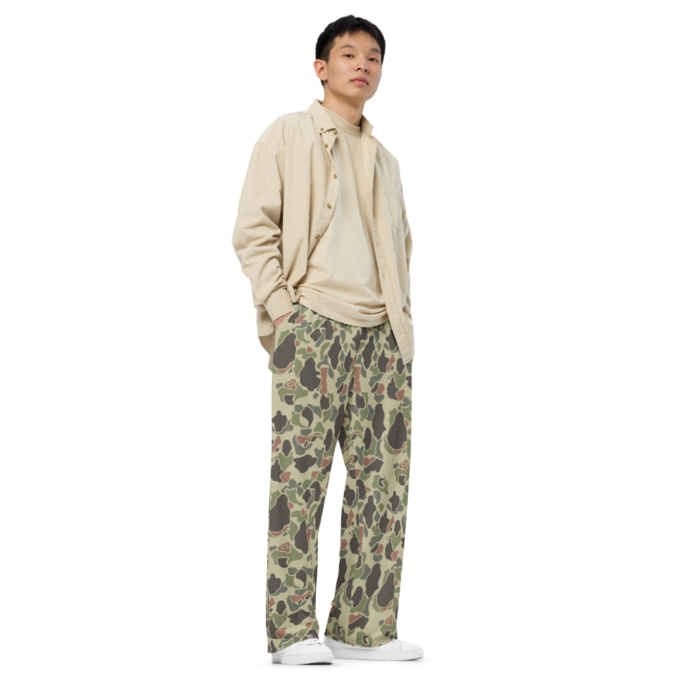 American WW2 M1942 Frog Skin Jungle Faded CAMO unisex wide-leg pants - Unisex Wide-Leg Pants