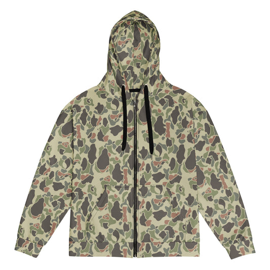 American WW2 M1942 Frog Skin Jungle Faded CAMO Unisex zip hoodie - 2XS - Zip Hoodie