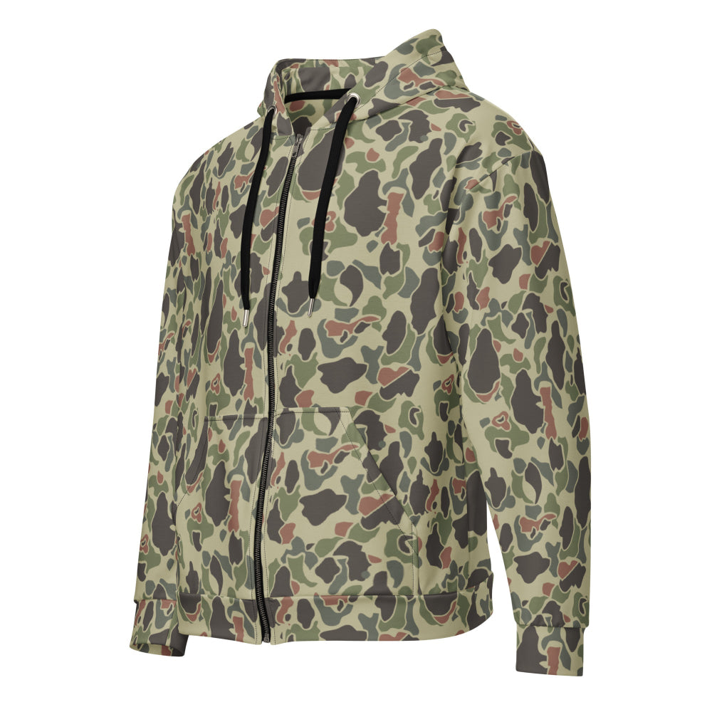 American WW2 M1942 Frog Skin Jungle Faded CAMO Unisex zip hoodie - Zip Hoodie