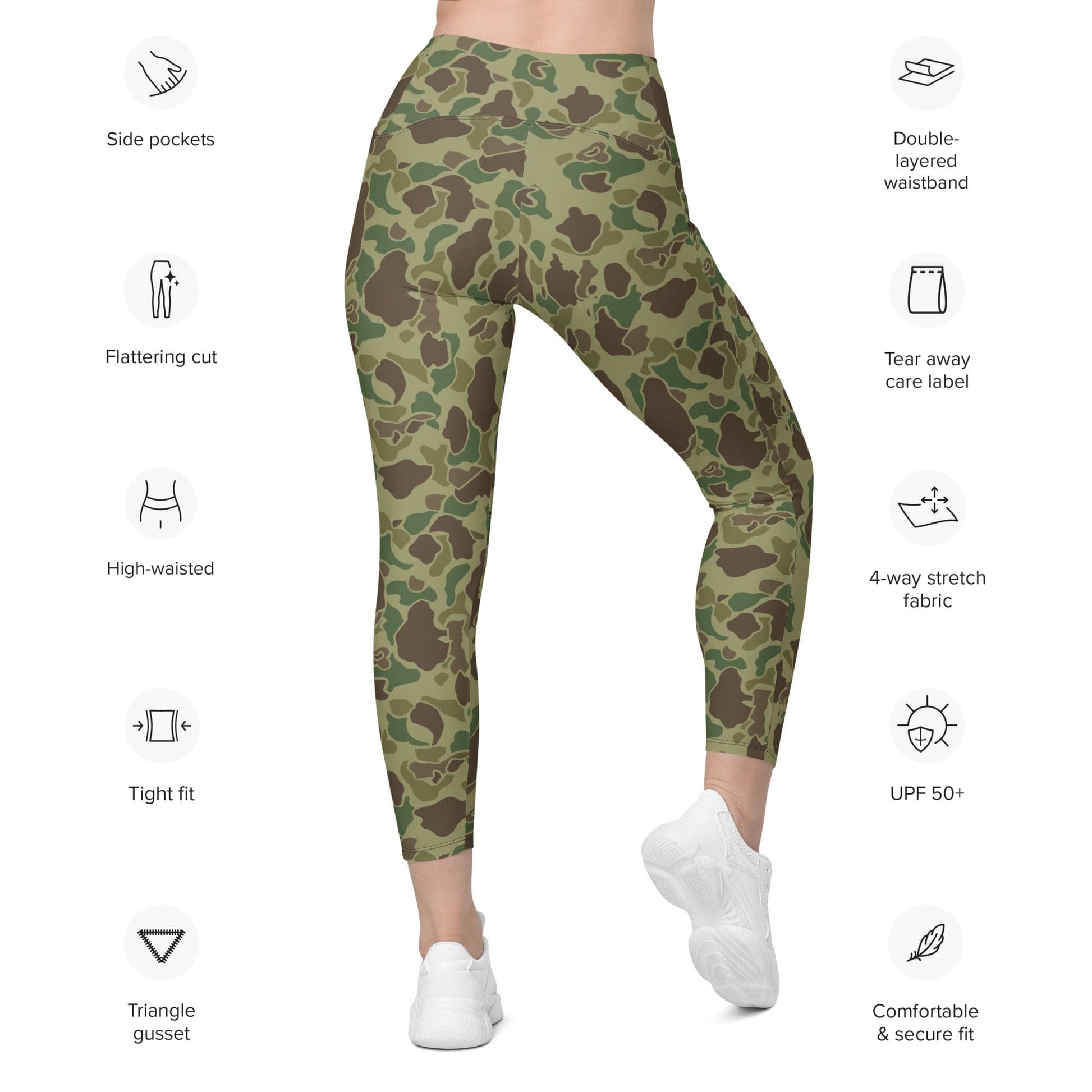 American WW2 M1942 Frog Skin Jungle CAMO Leggings with pockets - Womens With Pockets