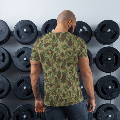 American WW2 M1942 Frog Skin Jungle CAMO Men’s Athletic T-shirt - Mens T-Shirt