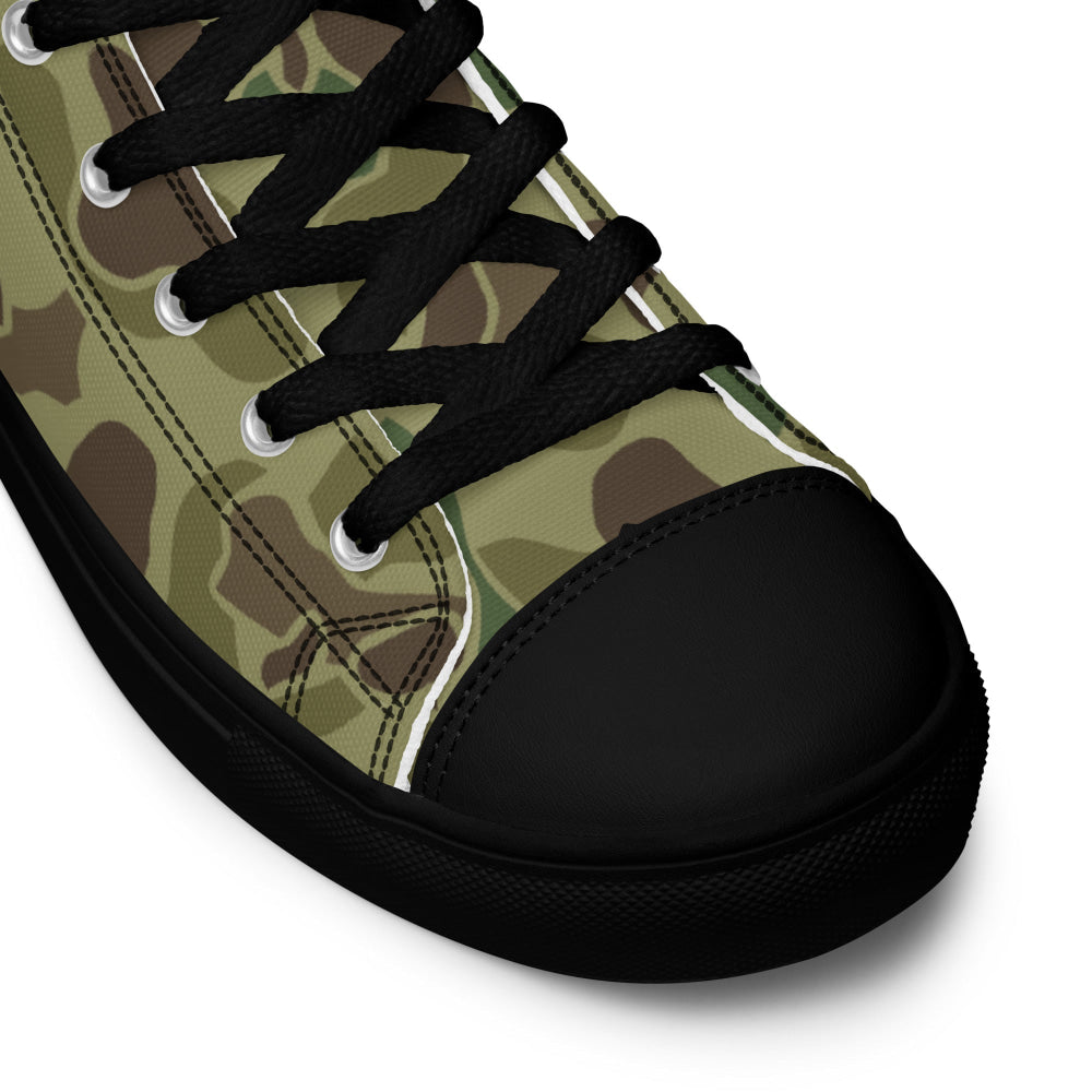 American WW2 M1942 Frog Skin Jungle CAMO Men’s high top canvas shoes - Mens High Top Canvas Shoes