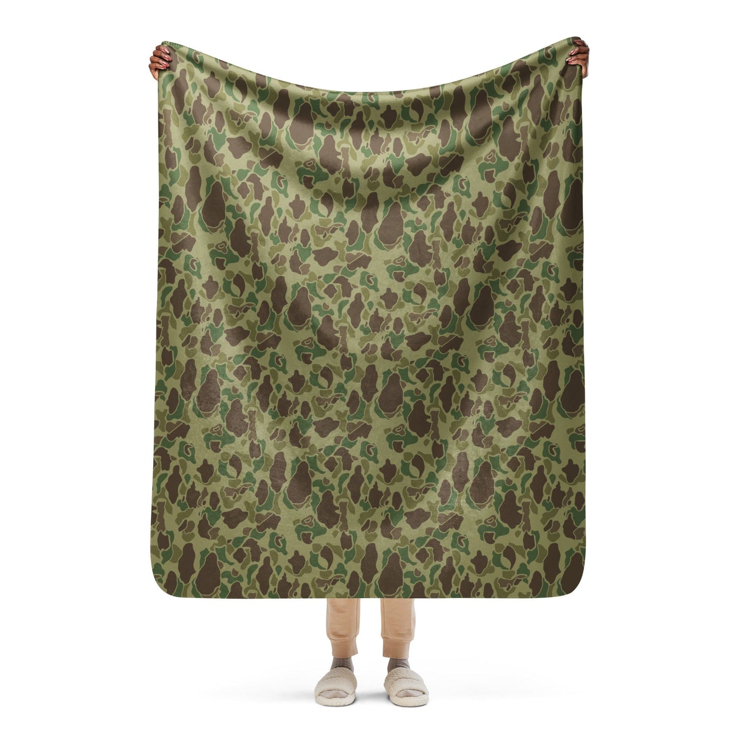 American WW2 M1942 Frog Skin Jungle CAMO Sherpa blanket - 50″×60″ - Blanket