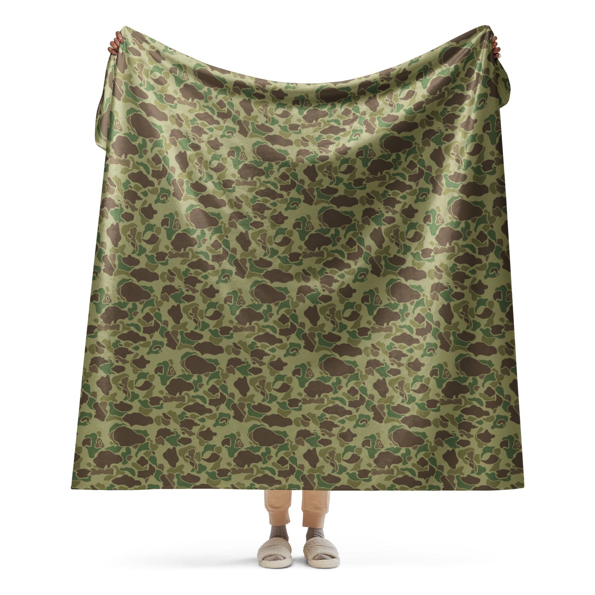 American WW2 M1942 Frog Skin Jungle CAMO Sherpa blanket - 60″×80″ - Blanket