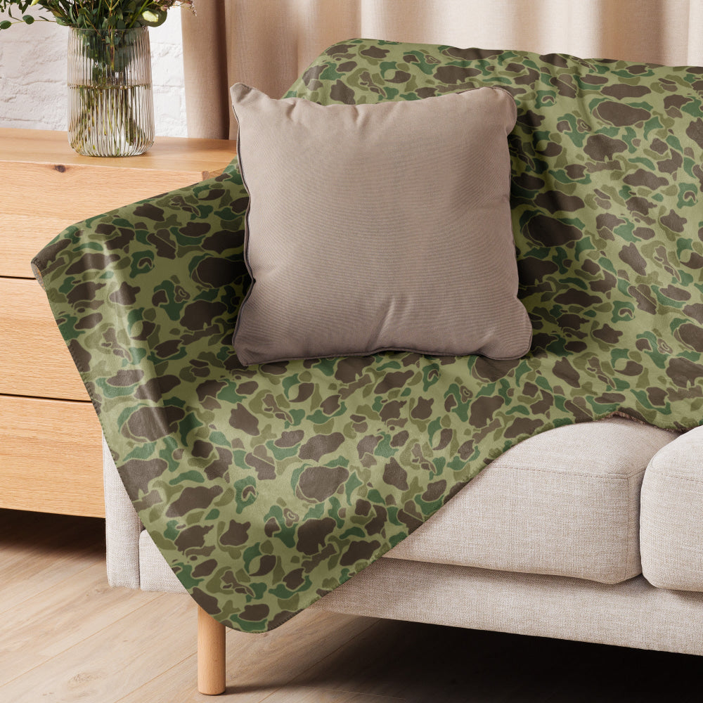 American WW2 M1942 Frog Skin Jungle CAMO Sherpa blanket - Blanket