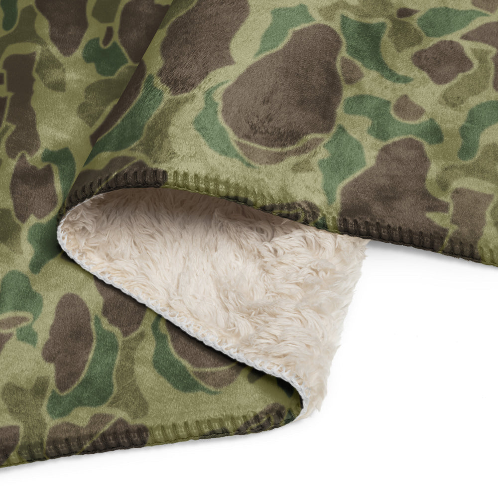 American WW2 M1942 Frog Skin Jungle CAMO Sherpa blanket - Blanket