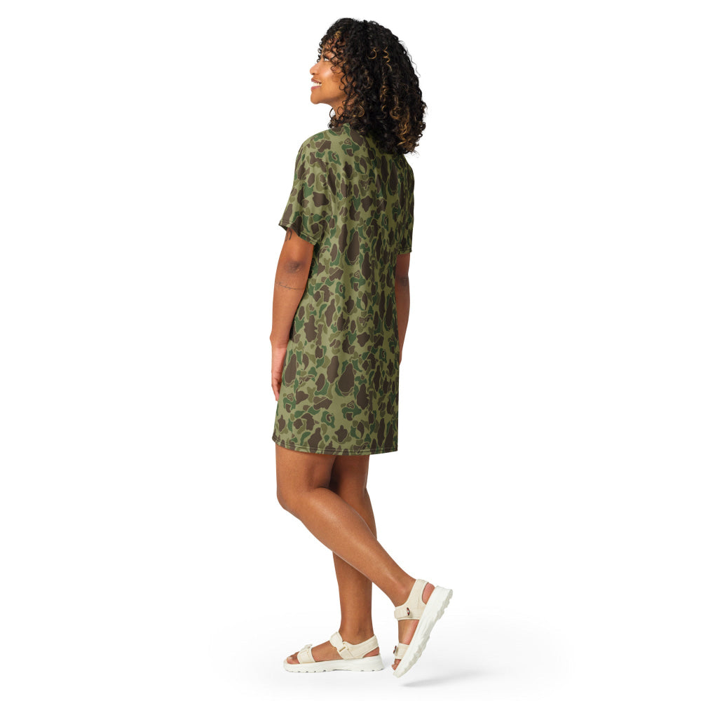 American WW2 M1942 Frog Skin Jungle CAMO T-shirt dress - Womens T-Shirt Dress