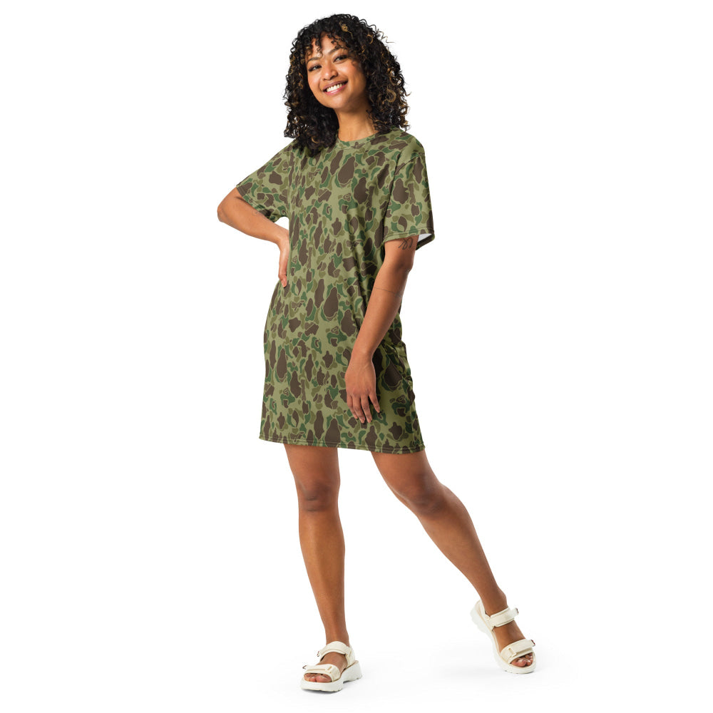 American WW2 M1942 Frog Skin Jungle CAMO T-shirt dress - Womens T-Shirt Dress