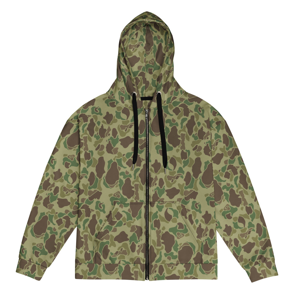 American WW2 M1942 Frog Skin Jungle CAMO Unisex zip hoodie - 2XS - Zip Hoodie