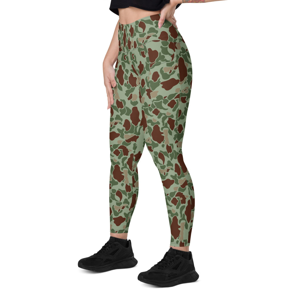 American WW2 M1942 Frog Skin Raider CAMO Leggings with pockets - Womens With Pockets