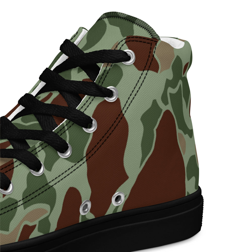 American WW2 M1942 Frog Skin Raider CAMO Men’s high top canvas shoes - Mens High Top Canvas Shoes