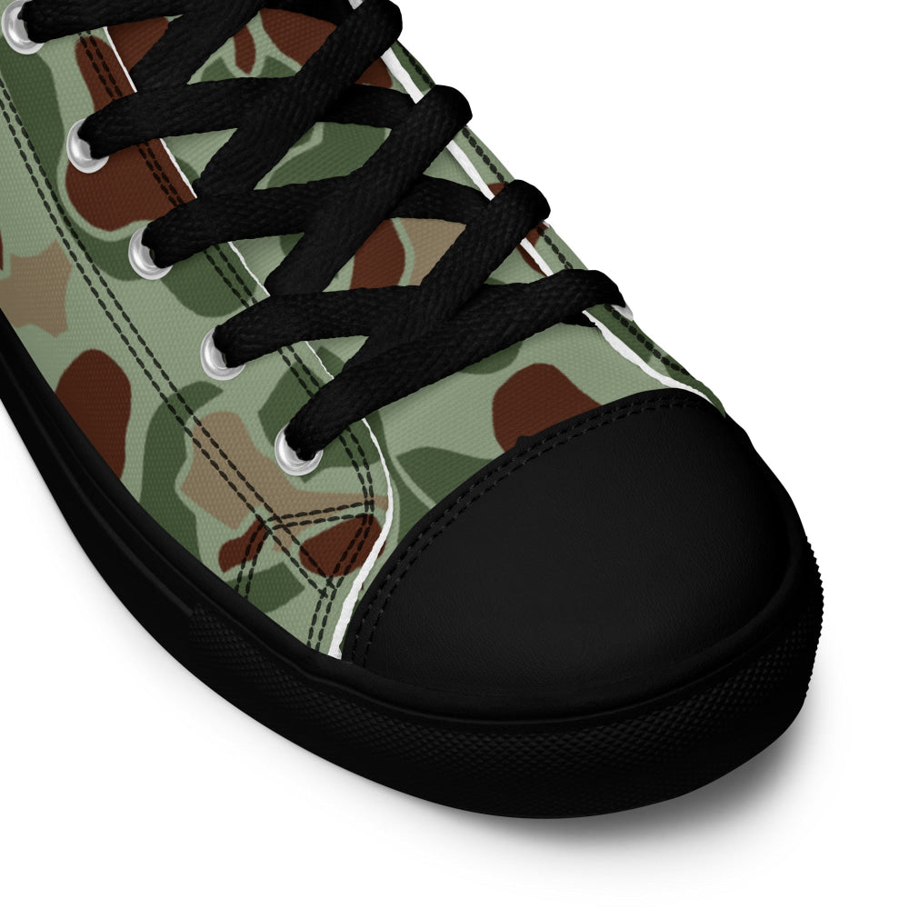 American WW2 M1942 Frog Skin Raider CAMO Men’s high top canvas shoes - Mens High Top Canvas Shoes