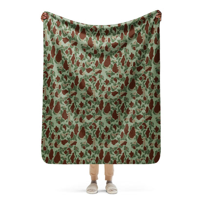 American WW2 M1942 Frog Skin Raider CAMO Sherpa blanket - 50″×60″ - Blanket