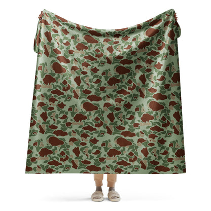 American WW2 M1942 Frog Skin Raider CAMO Sherpa blanket - 60″×80″ - Blanket