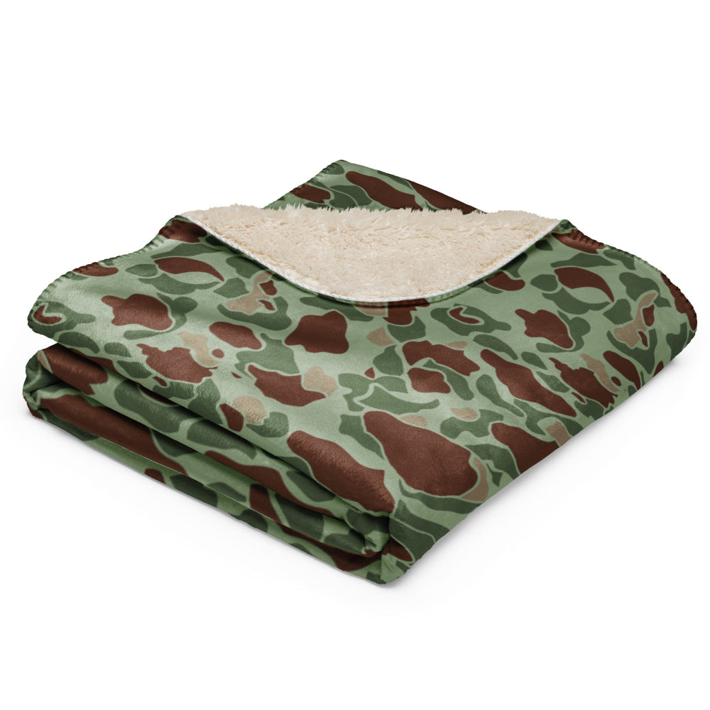 American WW2 M1942 Frog Skin Raider CAMO Sherpa blanket - Blanket